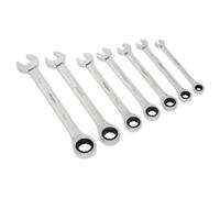 Ratchet Combination Spanner Set 7pc Metric - Sealey S01142 New
