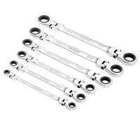 RATCHET FLEX HEAD DOUBLE SPANNER SET 6PC; 27762 (DRAPER TOOLS) Qty X 1