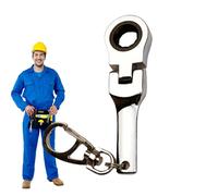Ratchet Key Ring Tool - 10mm Steel Construction, Compact Portable Wrench, Easy to Use Socket, Durable Functional Design | Automotive Repair Hand Tools Keychain