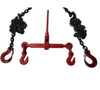Ratchet Load Binder Set With 10mm Lashing Chains 3/8" - 1/2" Lever Ratchet Load Binder Choose Length Transport Cargo (1x Load binder 2x 10mm x 2m chain)