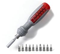 Ratchet Multi Blade Telescopic Screwdriver - 10 In 1 Tool Set, Flat Head/Square Head/Plum Blossom Head/Hexagonal Head/Cross Head, Magnetic Screwdriver