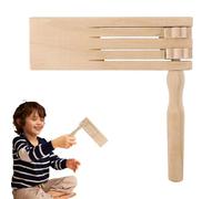 Ratchet Noise Makers, Natural Wooden Timber Rattle 15x15cm | Musical Education Training Prop, Sensory Noise Generating Instrument 90g For Game Parties Sporting Events Festivals