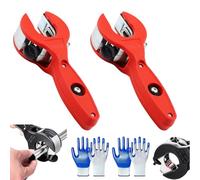 Ratchet Pipe Cutter, Portable Ratcheting Tubing Cutter Tool for 8-29mm Tubes, Heavy Duty Copper PVC Aluminum Conduit Cutters for Plumbing, DIY Renovation, HVAC & Tight Space Cutting (RED*2)