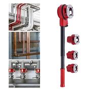 Ratchet Pipe Threader Iron Pipe Threading Kit 1/2'',3/4”,1“/25,1/4'' BSPT Plumber Set,Red Manual Pipe Threading Kit
