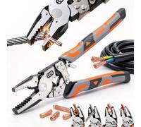 Ratchet Pliers, 9" Ratcheting Self-Locking Pliers，Orange, Grey, And Black | 8-In-1 Locking Pliers - Wire Pliers, Needle Nose, Diagonal Cutters with Shearing Crimping Clamping Twisting,Industrial DIY