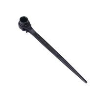 Ratchet Podger Spanner, 19mm x 24mm Black Scaffold Spanner Adjustable Carbon Steel Bi-Hex Ratchet Wrench for DIY, Pipeline, Auto Repair