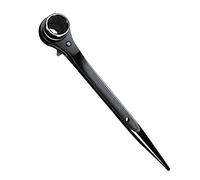 Ratchet Podger Spanner Straight Scaffold Spanner Tool Chrome Ratchet Wrench Tapered Spud End Lever Pry Bar 17mm/19mm Universal Scaffolding Accessory
