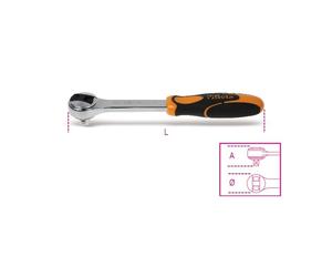 RATCHET REVERSIBLE WITH BASE PAINTING MALE 3/8" CHROME ITEM 910/55
