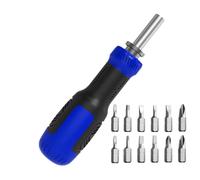 Ratchet Screwdriver, Magnetic Multi Bit Driver, 13-in-1 Precision Screwdriver Set, Portable Reversible Ratcheting Mechanism, Security Hex Flathead Repair Tool, 1 Set, for Home Garage Mechanic