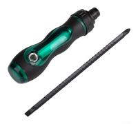 Ratchet Screwdriver,Magnetic Tip,Chrome Vanadium Steel(C) | 3-Position Switch with Telescopic Handle 5.8-14.1cm Non-Slip Grip for Precision Work Gray Black