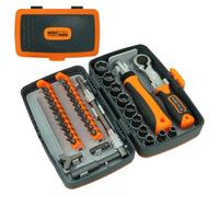 Ratchet Screwdriver Set | 38 in 1 Ratcheting Screw Driver,10 Sockets 22 Bits Adapter Non-Slip Extension Precision Magnetic Tool for Construction Motorcycle Automotive Woodworking