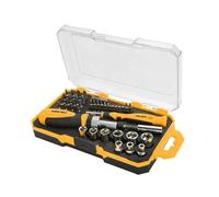 Ratchet & Screwdriver Set 42 pcs - Socket Set, Standard Bits, Precision Bits & Adaptor Tool Kit