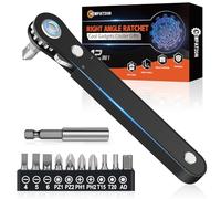 Ratchet Screwdriver Set Mens Gifts-Right Angle Screwdriver Christmas Gifts Pocket Screw Bit Set Low Profile Pocket Screwdriver for Tight Space Cool Gadgets Gifts for Men Him Husband Dad