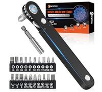 Ratchet Screwdriver Set Mens Gifts-Right Angle Screwdriver Christmas Gifts Pocket Screw Bit Set Low Profile Pocket Screwdriver for Tight Space Cool Gadgets Gifts for Men Him Husband Dad