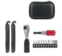 Ratchet Screwdriver Set with Tire Levers and Storage Box - Multi-Function Repair Kit for, Automotive & General Hand Tool Use - Steel and Aluminum Alloy