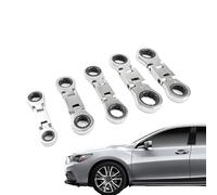Ratchet Set, Double Drive Flex Head Pocket Wrenches | 180 Degree Foldable Spanner, 3/4 Inch Retractable Tool for Electronics Automotive Construction Repair