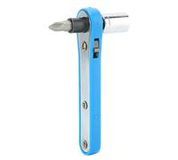 Ratchet Socket Wrench, 10mm Blue Mini Ratchet Wrench Tool with PH2 Screwdriver Bit Kit, Wrench Set for Garage, Auto Repair Shop, Factory, Home Repairing Use, Compact Design, Labor and Time Saving