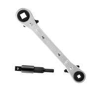 Ratchet Spanner, Portable Square 4-in-1 HVAC Maintenance Wrench with Hex Bit Adapter for HVAC Service, Air Conditioning and Gas Furnace - Set A