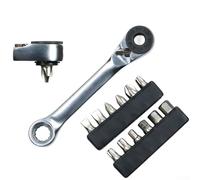 Ratchet Spanner Socket Screwdriver Set, For Cr V Steel Wrench with 60 Tooth Ratchet Mechanism, High Torque Driver for Hex Bit, Slotted and Cross Head, Compact Repair Tool for Mechanic Hand Work(B)