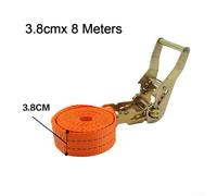 Ratchet Strap for Cargo Lashing - Heavy Duty Polyester Tie Down Belt with Metal Buckle, Hookless Design, Fixed Tightener, 1/2/3/4/5/6/8/10/12 Meters(8 Meters)
