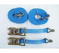 Ratchet Straps 35MM 6M 3T X2 (Tie Down Heavy Duty Cargo Trailer Lashing Claw J Hook)