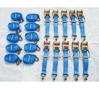 Ratchet Straps 5 Ton 50MM 15M x10 (Lashing Tie Down Claw J Hook Lorry Cargo)