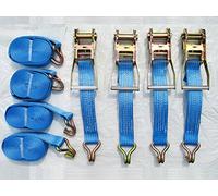 Ratchet Straps 50MM 5T 4M X4 (Tie Down Heavy Duty Recovery Lashing Cargo Claw J Hook)
