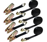 Ratchet Straps 5m 1763LB 4 Sets, Adjustable Ratchet Straps for Heavy Cargo Securing, Heavy Duty Tie Down Straps with Hooks for Securing Motorcycles, Kayaks, Truck, Trailer, Vans, Car Roof etc.