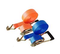 Ratchet Straps, Down Straps - 2in wide-20ft-pull 5t-5Sets-hammer Alternative- Cargo(Yellow,10m)