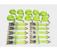 Ratchet Straps Hi Vis 5 Ton 50MM 8M x10 (Lashing Tie Down Claw J Hook Lorry Cargo)