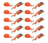 10×Heavy Duty Ratchet Strap 10Meter 5T 50mm Tie Down J Hooks Trailer Car Lorry