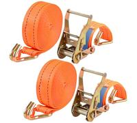 Ratchet Straps with Hooks, 6m x 40mm Heavy Duty Tie Down Straps, 2000KG Break Strength Lashing Straps for Cargo, Trucks, Motorcycle, Trailer, Set of 2