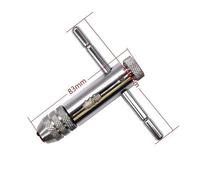 Ratchet Tap Holder Wrench Adjustable Silver T-Handle Ratchet Tap Holder Wrench with 5pcs M3-M8 3mm-8mm Machine Screw Thread Metric Plug T-Shaped(Set 3)