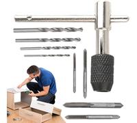 Ratchet Tap - M3-M6 Alloy Steel Hand Held, Metric Thread Tools | Precision 9 Piece Combination Threading Set for Workshop Home DIY Mechanics Professionals