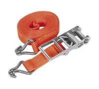 Ratchet Tie Down 75mm x 12m Polyester Webbing 10000kg Breaking Strength - Sealey