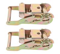 Ratchet Tie Down Buckle, 2PCS Carbon Steel Heavy Duty 2500KGS Tensile Force Ratchet Tensioner for Trucks Motorcycles Trailers 1.5 Inch Straps