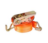 Ratchet Tie Down Strap - 1 Inch x 10 Ft Cargo Strap, Heavy Duty Zinc Plated J Hooks, Adjustable Tensioning Belt Tightener | 5000 lb Capacity Load Securing for Van, Trailer, Motorcycle and Truck