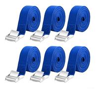 Ratchet Tie Down Strap 2.5CM for Vehicles for - Heavy Load Securing Strap with for Durable Zinc Alloy Buckle and Beehive Structure, 6-Pack Blue Cargo Fixing