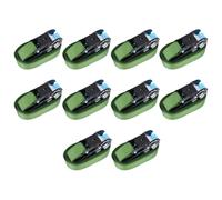 Ratchet Tie-Down Straps 10pc Green 6m x 25mm Polyester 800kg EN12195-2 LC400kgs