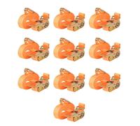 Ratchet Tie Down Straps 10pc Orange 6m x25mm Heavy-Duty Polyester 0.8t EN12195-2