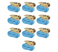 Ratchet Tie Down Straps 10pcs Blue 4m x25mm Polyester 0.8T EN12195-2 Heavy Duty
