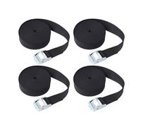 Ratchet Tie Down Straps, 1m x 25mm 4Pcs Adjustable Lashing Straps with Alloy Buckle for Cargo Luggage Vans Trucks - Black