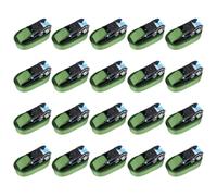 Ratchet tie-down straps 20pcs 6m x 25mm Green Polyester 400kg lashing EN12195-2