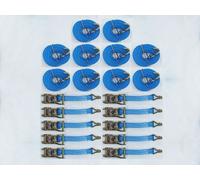 Ratchet Tie Down Straps 25MM 1.5T 5M X10 (Heavy Duty Cargo Trailer Lashing Ton Claw J Hook)
