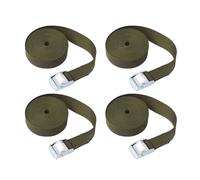 Ratchet Tie Down Straps, 3m x 25mm 4Pcs Adjustable Lashing Straps with Alloy Buckle for Cargo Luggage Vans Trucks - ArmyGreen