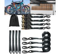 Ratchet Tie Down Straps 4 Pack 4.8m Securing Straps 800kg Break Strength with Metal Hook