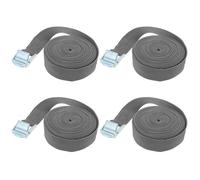 Ratchet Tie Down Straps, 5m x 25mm 4Pcs Adjustable Lashing Straps with Alloy Buckle for Cargo Luggage Vans Trucks - Grey