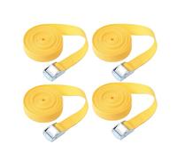 Ratchet Tie Down Straps, 6m x 25mm 4Pcs Adjustable Lashing Straps with Alloy Buckle for Cargo Luggage Vans Trucks - Yellow