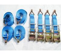 Ratchet Tie Down Straps 75MM 10T 10M X4 (Heavy Duty Cargo Trailer Lashing Ton Claw J Hook)