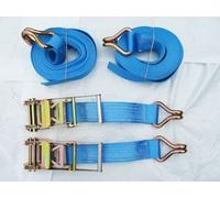 Ratchet Tie Down Straps 75MM 10T 15M X2 (Heavy Duty Lashing Ton Claw J Hook)